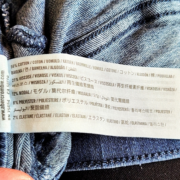 Abercrombie Kids pull-on jean legging Size 13/14 medium wash w/ distressing - Picture 11 of 12